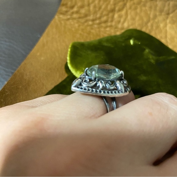 925 silver citrine tear drop semi precious stone, size 8 - Picture 7 of 8